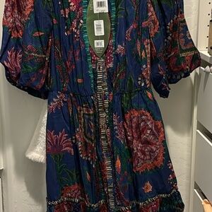 Farm Rio NWT Blue Floral Mini Dress
